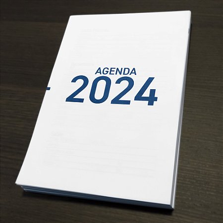 Miolo de Agenda 2024 Refilado 1 dia útil por Página Modelo Azul
